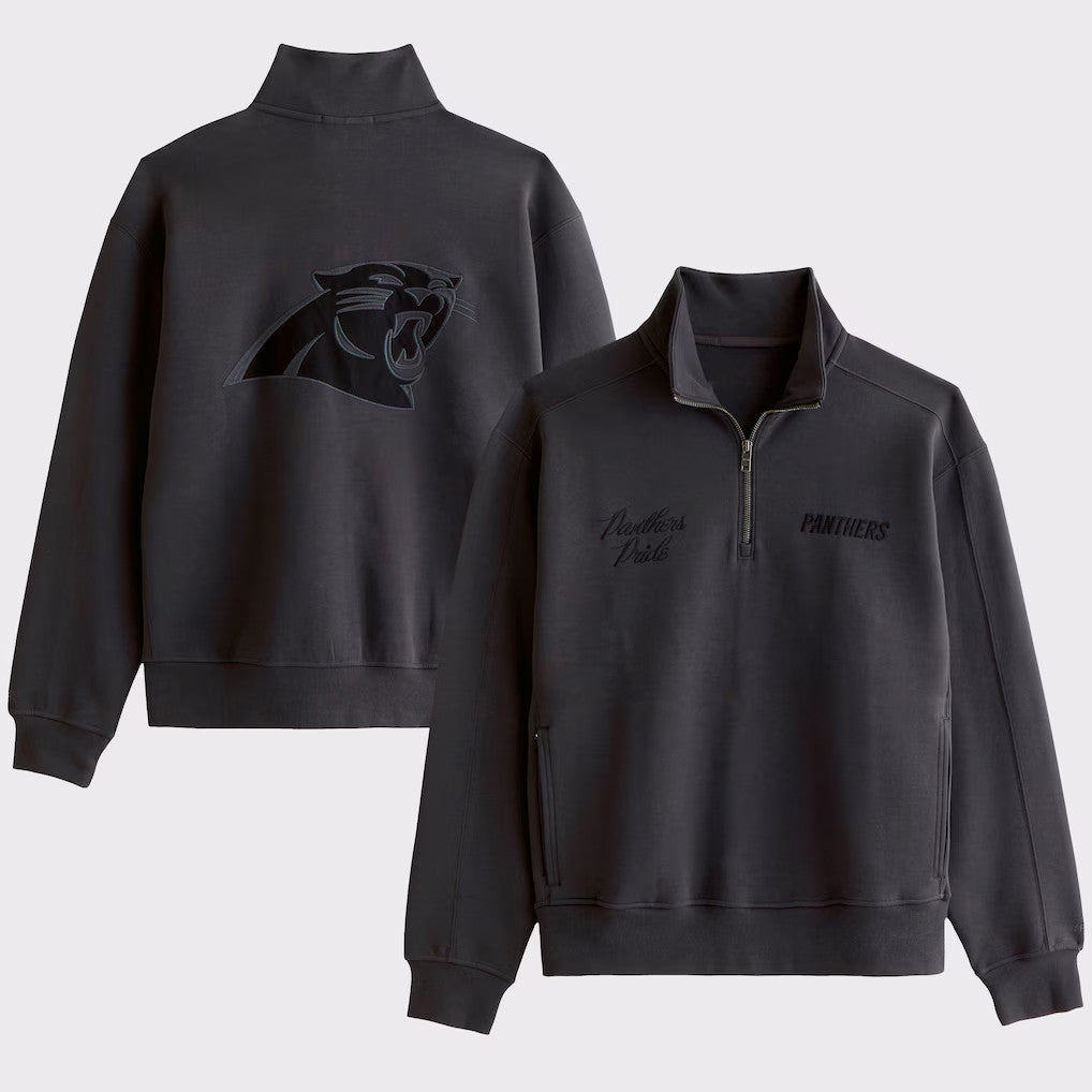 Carolina Panthers Black Half Zip Sweatshirt Panthers Pride Merch Presents For Football Lovers - Merchluma