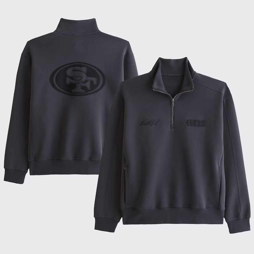 San Francisco 49ers Faithful Half-Zip Sweatshirt 49ers Merch Game Day Apparel Gifts For Fans - Merchluma