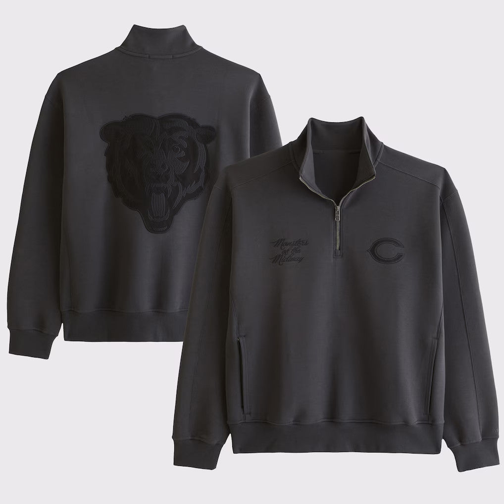 Chicago Bears Monsters Of The Midway Half-Zip Sweatshirt Bears Merch Football Fan Gear - Merchluma