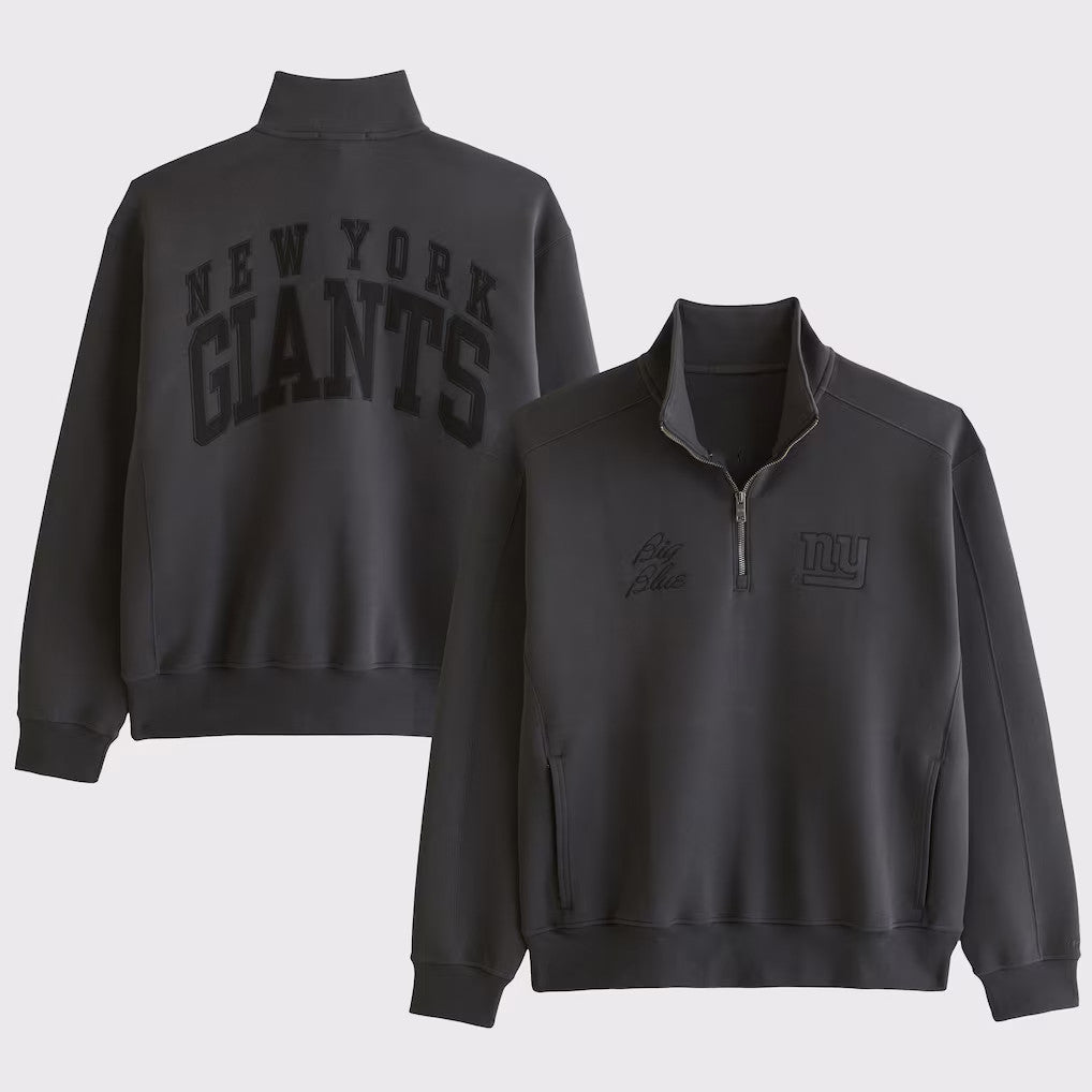 New York Giants Big Blue Half-Zip Sweatshirt Giants Merch Gifts For Football Lovers - Merchluma