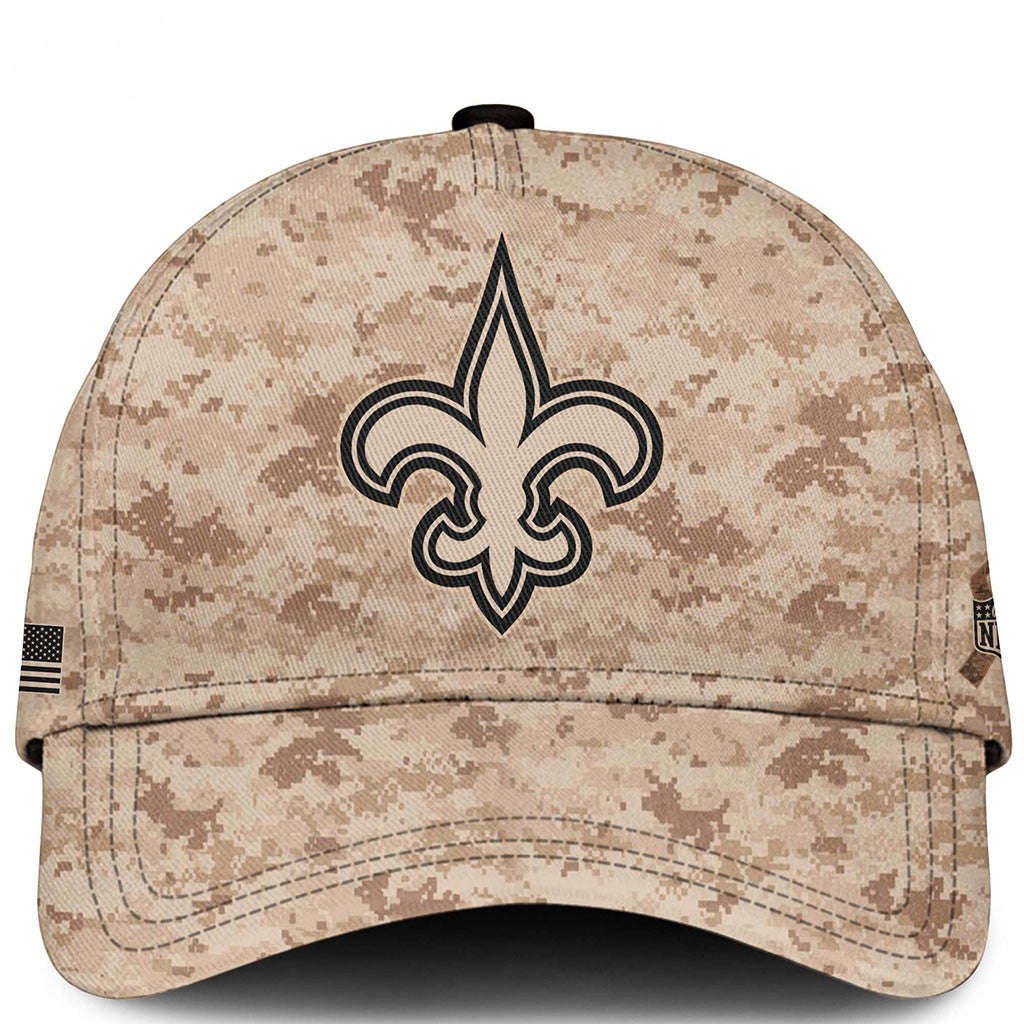 New Orleans Saints Veterans Day 2026 Camouflage Hat NO Saints Merch Football Themed Gifts - Merchluma