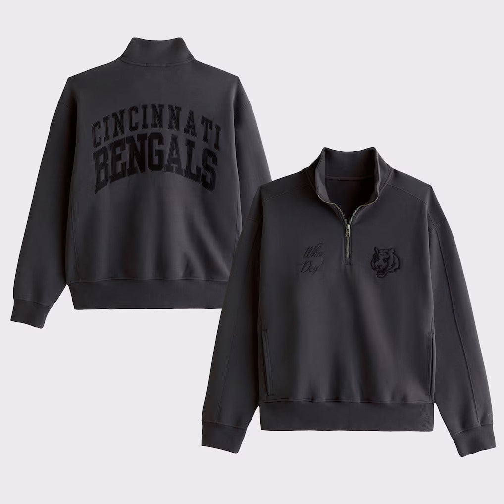 Cincinnati Bengals Who Dey Half-Zip Sweatshirt Bengals Merch Football Fan Gift Ideas - Merchluma