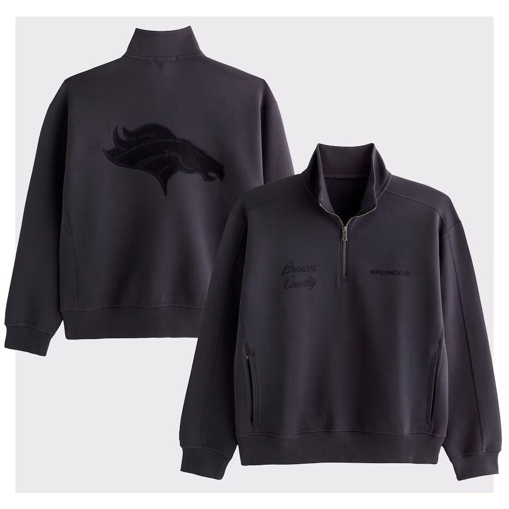 Denver Broncos Black Half-Zip Sweatshirt Broncos Country Merch Gifts For Football Fan - Merchluma