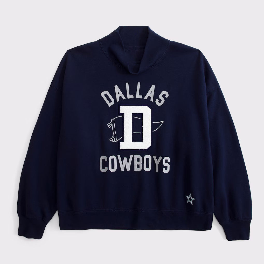 Dallas Cowboys Football Navy Sweatshirt Cowboys Merch I Heart Dallas Game Day Clothing Gifts - Merchluma