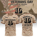 Personalized Cincinnati Bengals Veterans Day 2026 T-Shirt Bengals Merch Game Day Gift Ideas - Merchluma