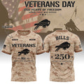 Personalized Buffalo Bills Veterans Day 2026 T-Shirt Buffalo Bills Merch Gift For Football Fans - Merchluma