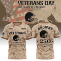 Personalized Cleveland Browns Veterans Day 2026 T-Shirt Browns Merch Gifts For Veteran Dad - Merchluma