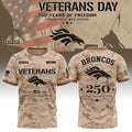 Personalized Denver Broncos Veterans Day 2026 T-Shirt Denver Broncos Merch Gift For Dad - Merchluma
