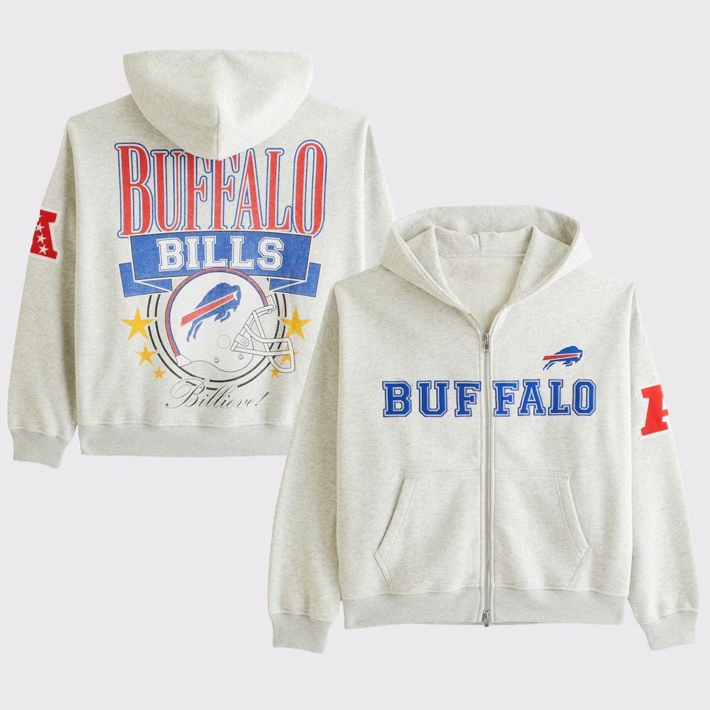 Buffalo Bills Football Billieve Zip Hoodie Bills Merch Unique Gifts For Football Fans - Merchluma