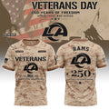 Personalized Los Angeles Rams Veterans Day 2026 T-Shirt LA Rams Merch Gift For Game Day - Merchluma