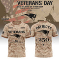 Personalized New England Patriots Veterans Day 2026 T-Shirt NE Patriots Merch Veteran Gifts - Merchluma