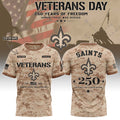 Personalized New Orleans Saints Veterans Day 2026 T-Shirt NO Saints Merch Gift For Football Fan - Merchluma