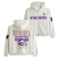 Minnesota Vikings Defend The North Zip Hoodie Vikings Merch Football Fan Gift Ideas - Merchluma