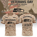 Personalized Seattle Seahawks Veterans Day 2026 T-Shirt Seattle Seahawks Merch Veteran Gifts - Merchluma
