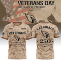 Personalized Arizona Cardinals Veterans Day 2026 T-Shirt Arizona Cardinals Merch Gift For Him - Merchluma