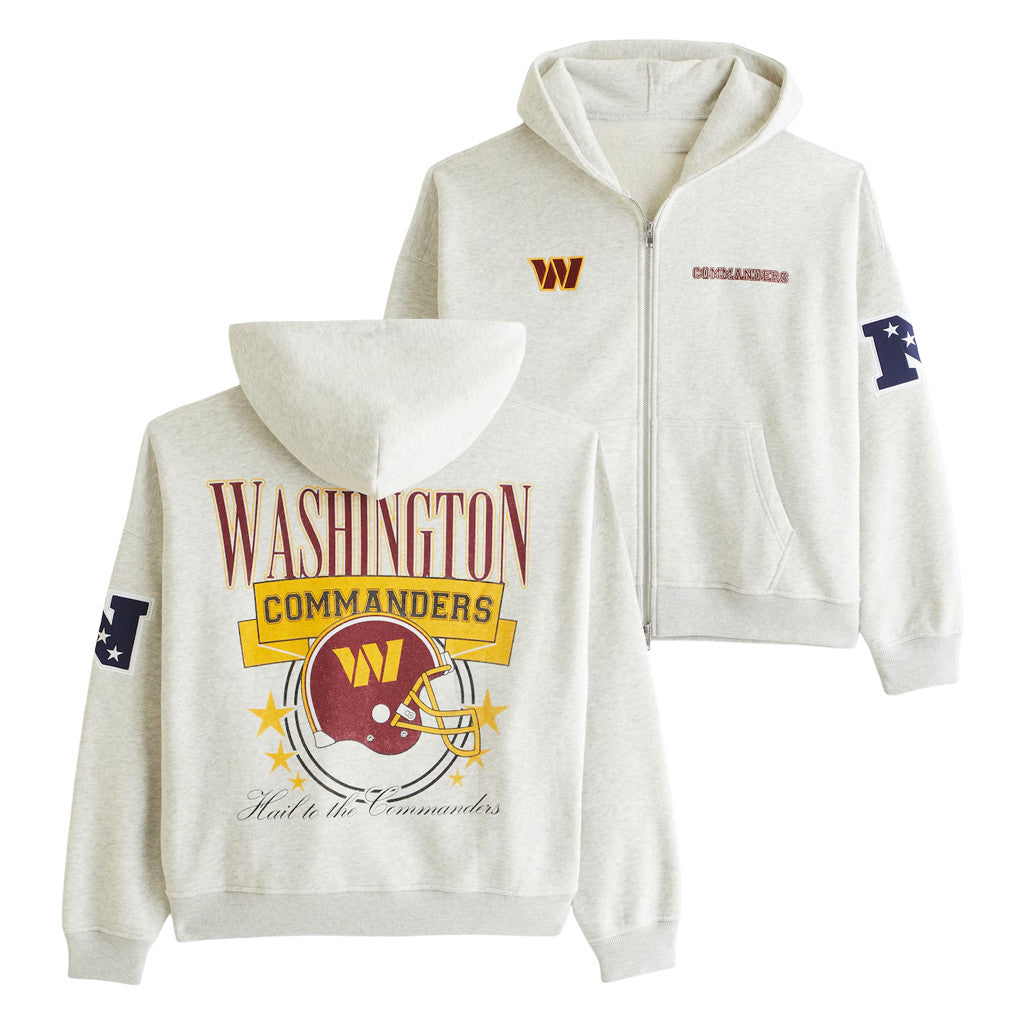 Washington Commanders Football Zip Hoodie Hail To The Commanders Merch Game Day Gear - Merchluma