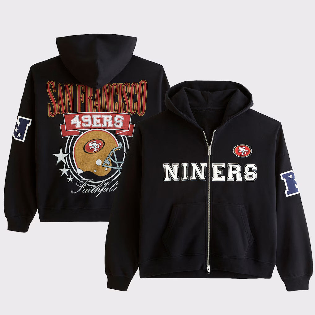 San Francisco 49ers Faithful Zip Hoodie 49ers Merch Game Day Gear Gifts For Football Fan - Merchluma
