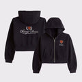 Chicago Bears Football Cropped Zip Hoodie Game Day Apparel Bears Merch Football Fan Gifts - Merchluma