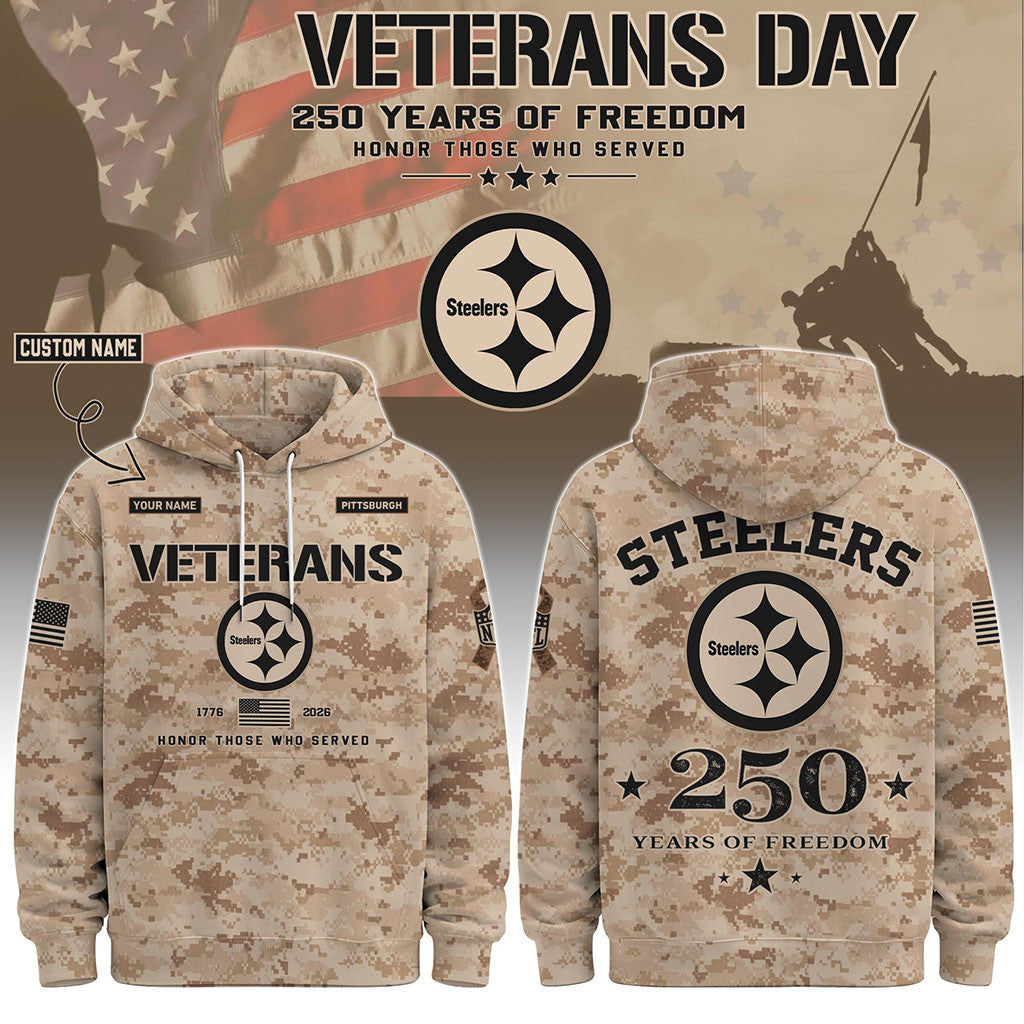 Personalized Pittsburgh Steelers Veterans Day 2026 Hoodie Pittsburgh Steelers Merch Gift Ideas - Merchluma