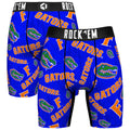 Florida Gators Merch 2026 Florida Gators Rock Em Socks All Over Logo Boxer Briefs Royal - Merchluma