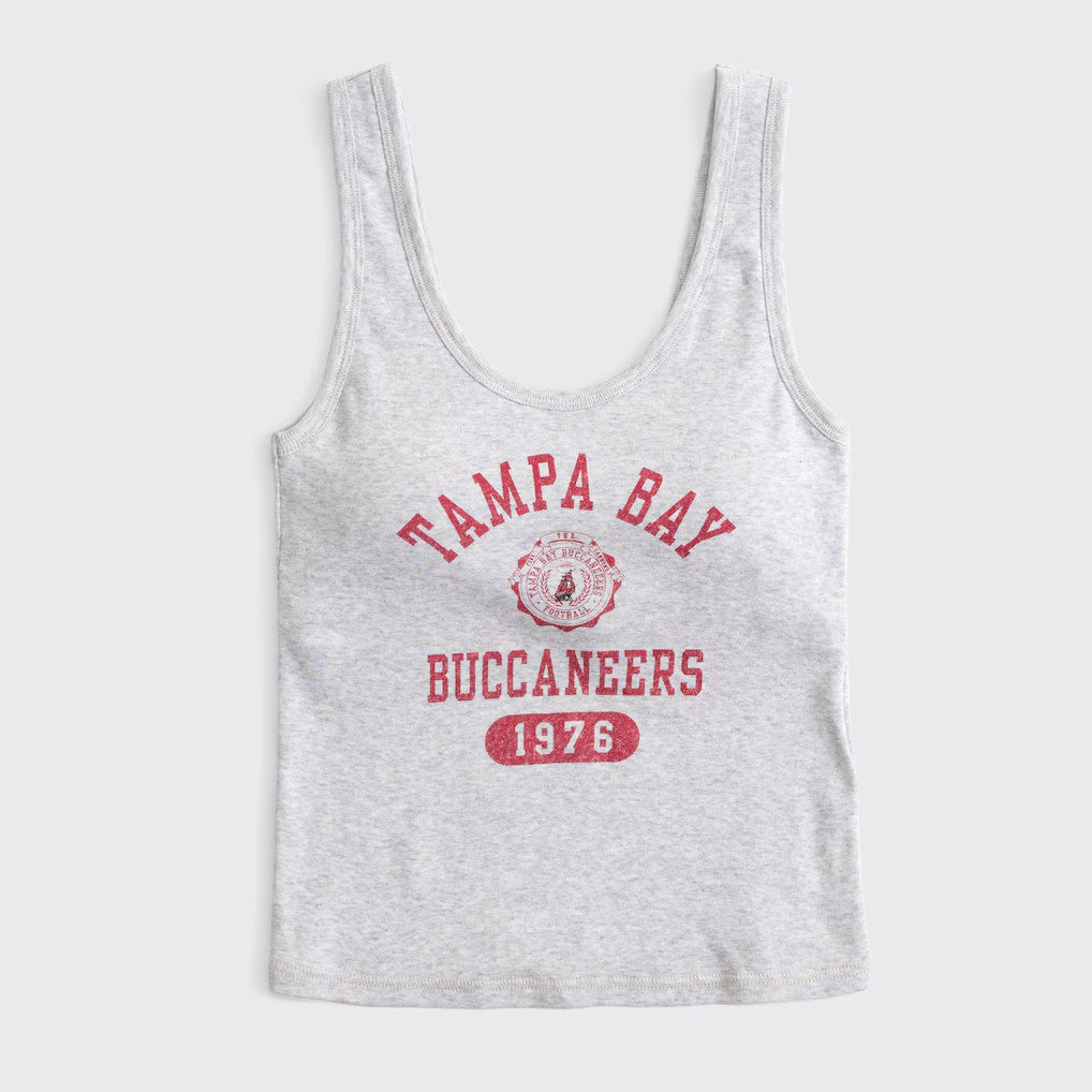 Tampa Bay Buccaneers Football 1976 Grey Tank Top TB Buccaneers Merch Game Day Gifts Women - Merchluma