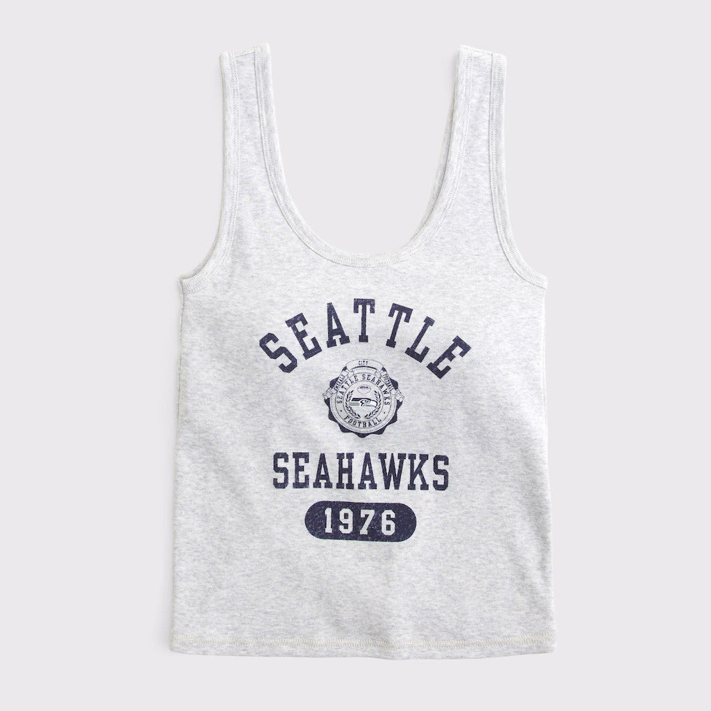 Seattle Seahawks Football 1976 Grey Tank Top Seahawks Merch Game Day Gifts For Her - Merchluma