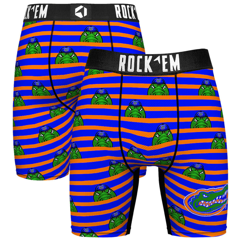 Florida Gators Merch 2026 Florida Gators Rock Em Socks Mascot Stripes Boxer Briefs Royal Gear - Merchluma