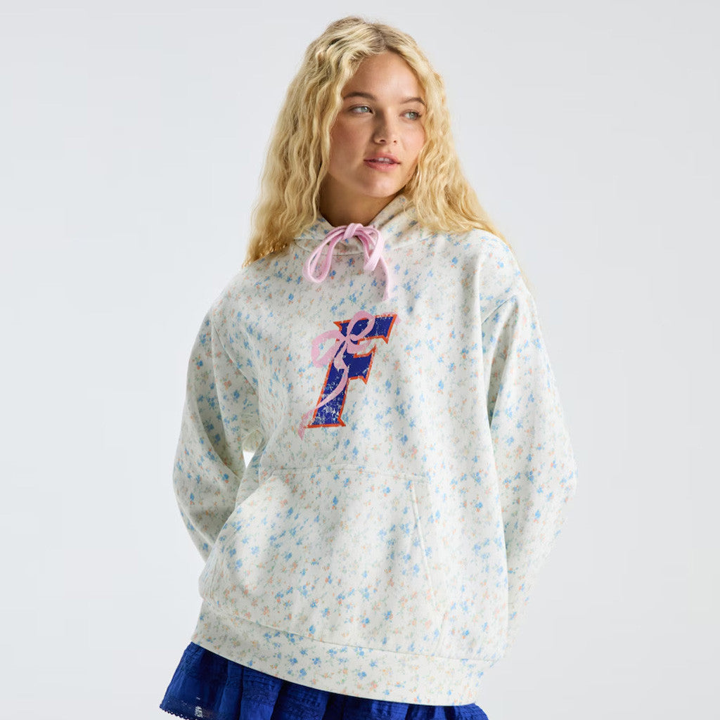 Florida Gators Merch 2026 LoveShackFancy Women's White Florida Gators Nacova Hoodie Fan Gear - Merchluma