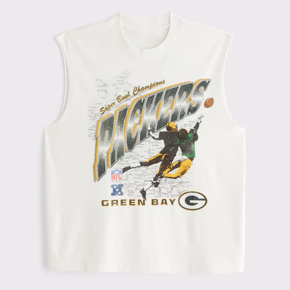 Green Bay Packers Super Bowl Champions Muscle Tank GB Packers Merch Best Gifts For Football Fans - Merchluma