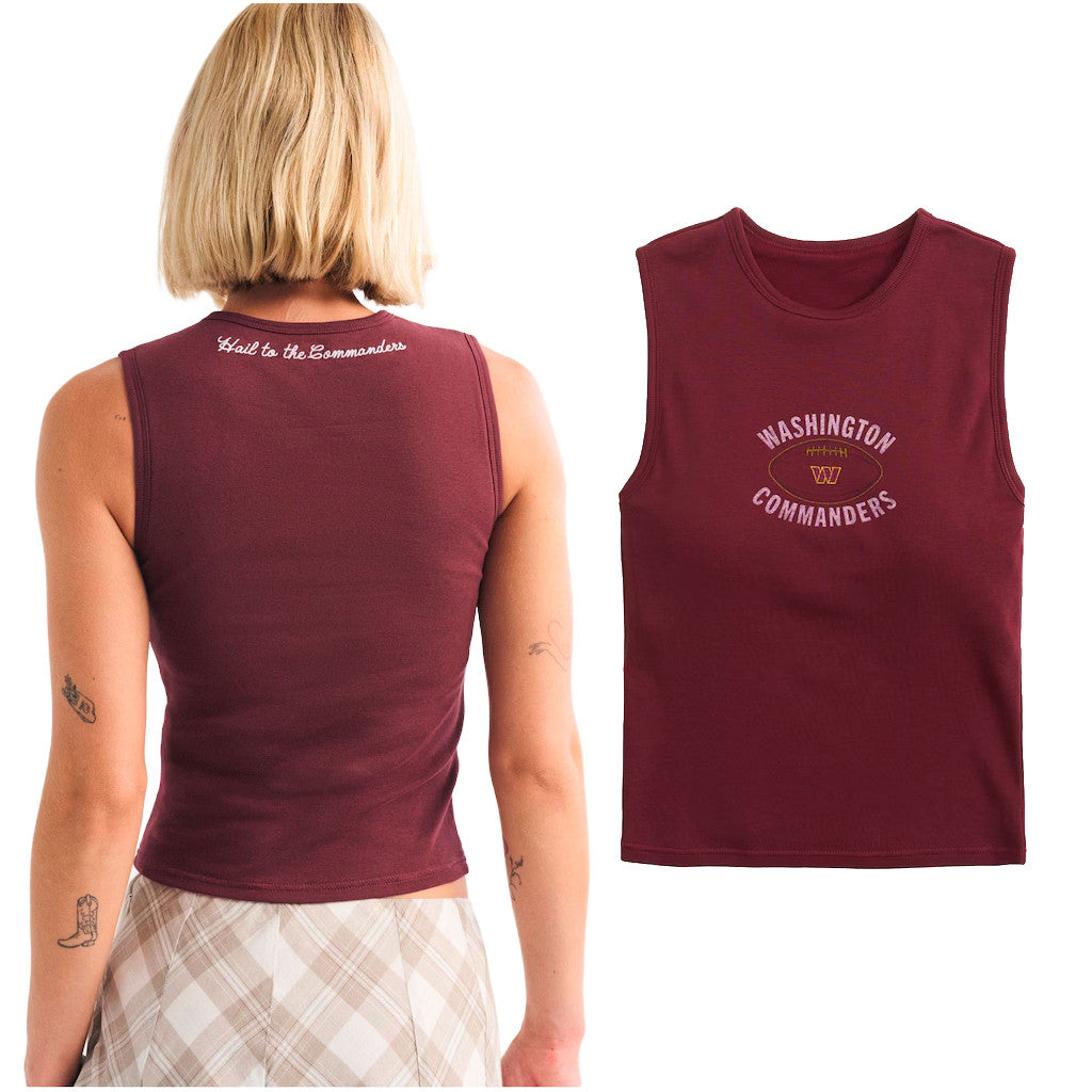 Washington Commanders Football Tank Top Hail To The Commanders Merch Game Day Gifts For Women - Merchluma
