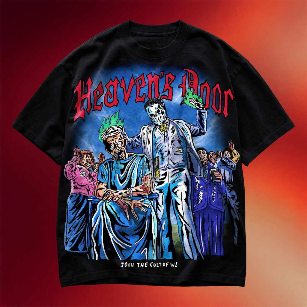 Warren Lotas Merch 2026 Heaven's Door T-Shirt Black Join The Cult Of WL Shirt Gifts Ideas - Merchluma