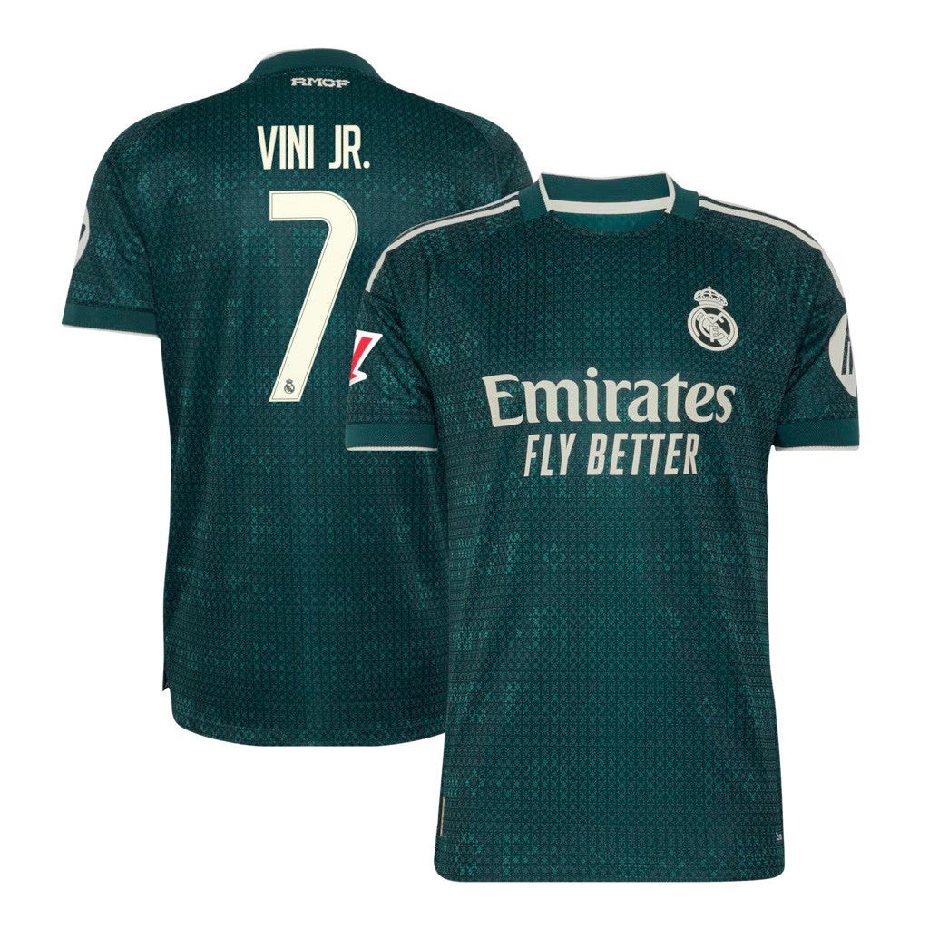Vini Jr #7 Real Madrid Merch Green Real Madrid 2026 27 Jersey Best Gift For Football Lovers - Merchluma