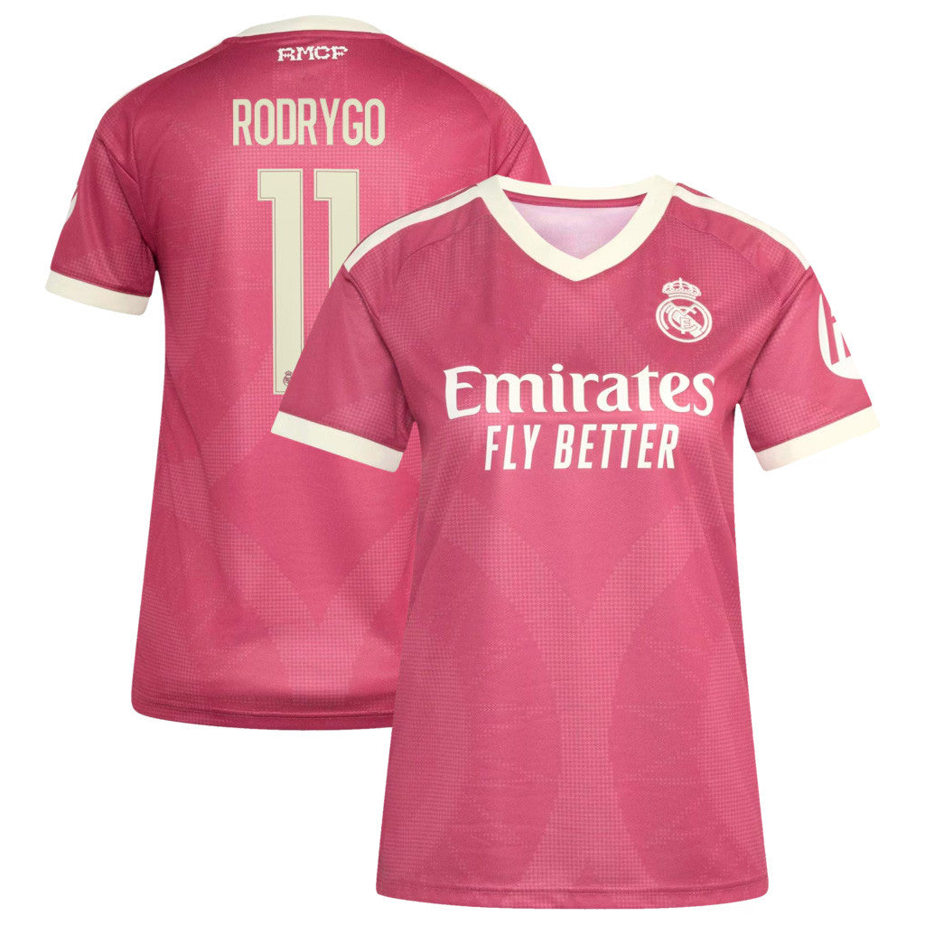 Rodrygo #11 Real Madrid Merch Pink Real Madrid 2026 27 Jersey Presents For Football Lovers - Merchluma