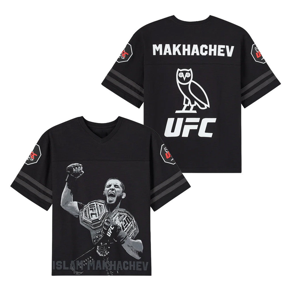 October's Very Own Merch 2026 UFC Makhachev Football T-Shirt Black OVO Gear Gift For Fans - Merchluma