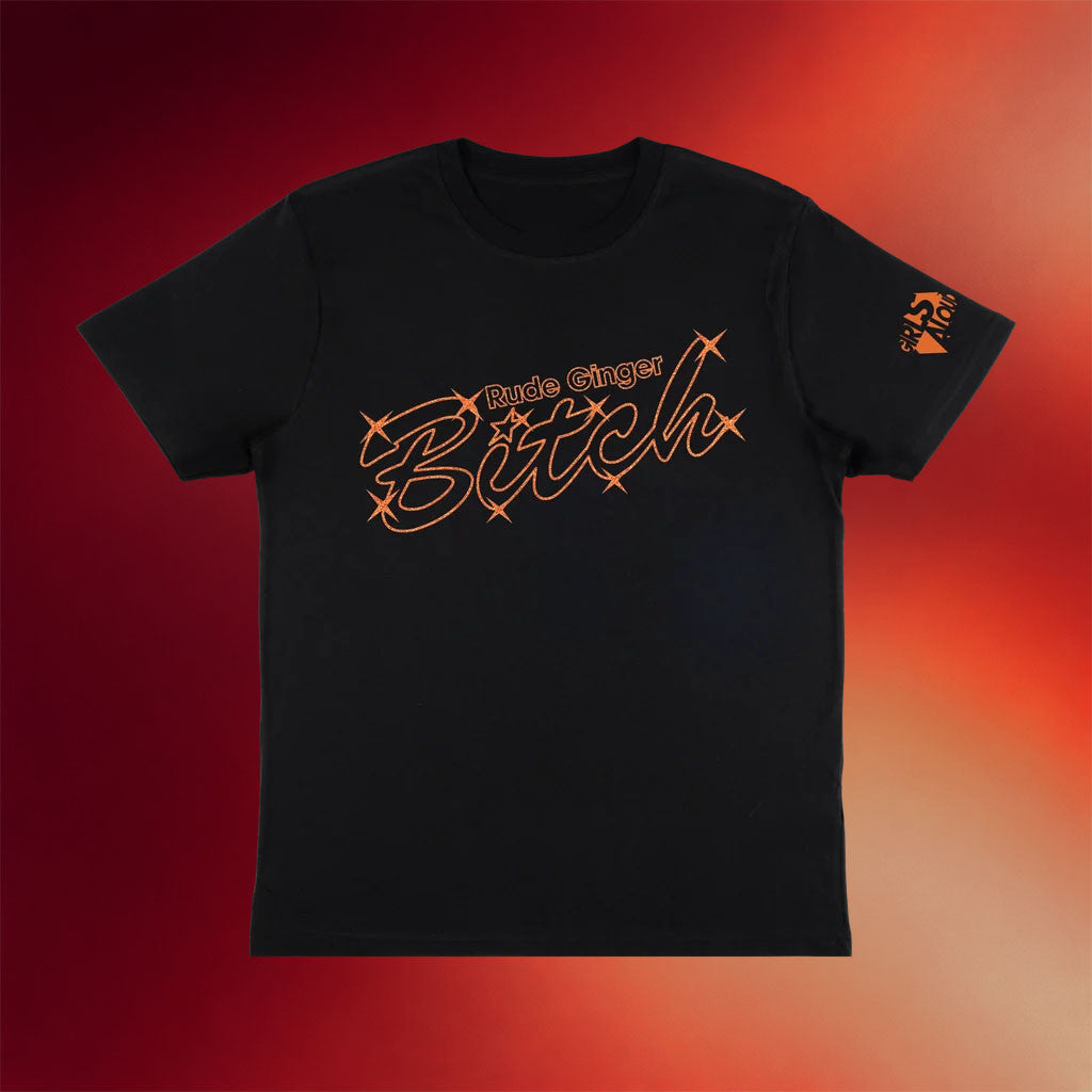 Girls Aloud Merch 2026 Nicola Slogan Black T-Shirt Rude Ginger Btch Shirt Gift Ideas For Sister - Merchluma