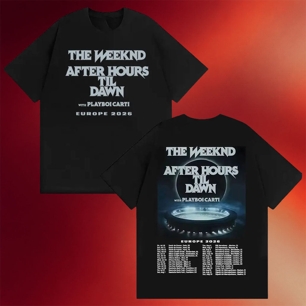 The Weeknd Merch 2026 The Weeknd After Hours Til Dawn Europe HipHop T-Shirt Present For Fans - Merchluma