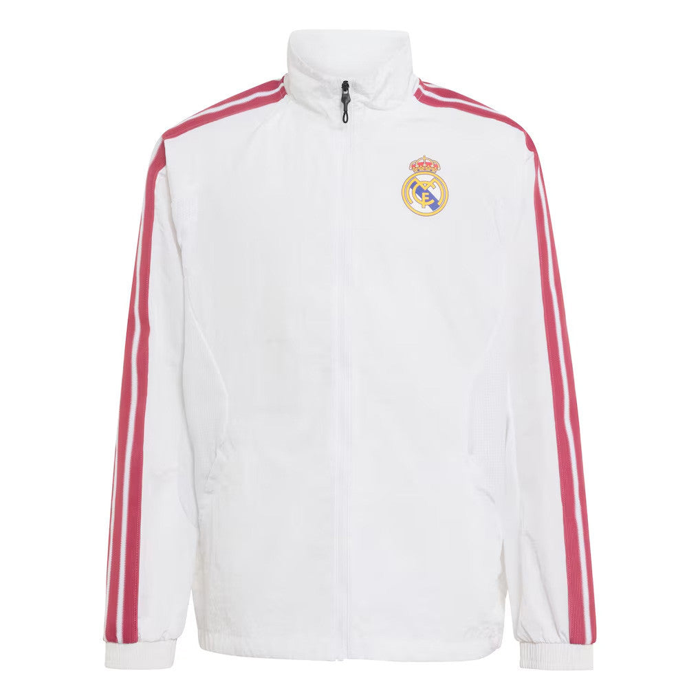 Real Madrid Merch 2026 Real Madrid Full Zip Jacket White Gift Ideas For Football Lovers - Merchluma