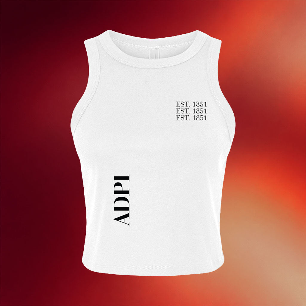 ADPi Market Merch 2026 Minimalist Stacked Cropped Tank Top Alpha Delta Pi Merch Gift For Her - Merchluma