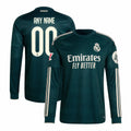 Personalized Real Madrid Merch Real Madrid 2026 27 Long Sleeve Jersey Green Fans Gear - Merchluma