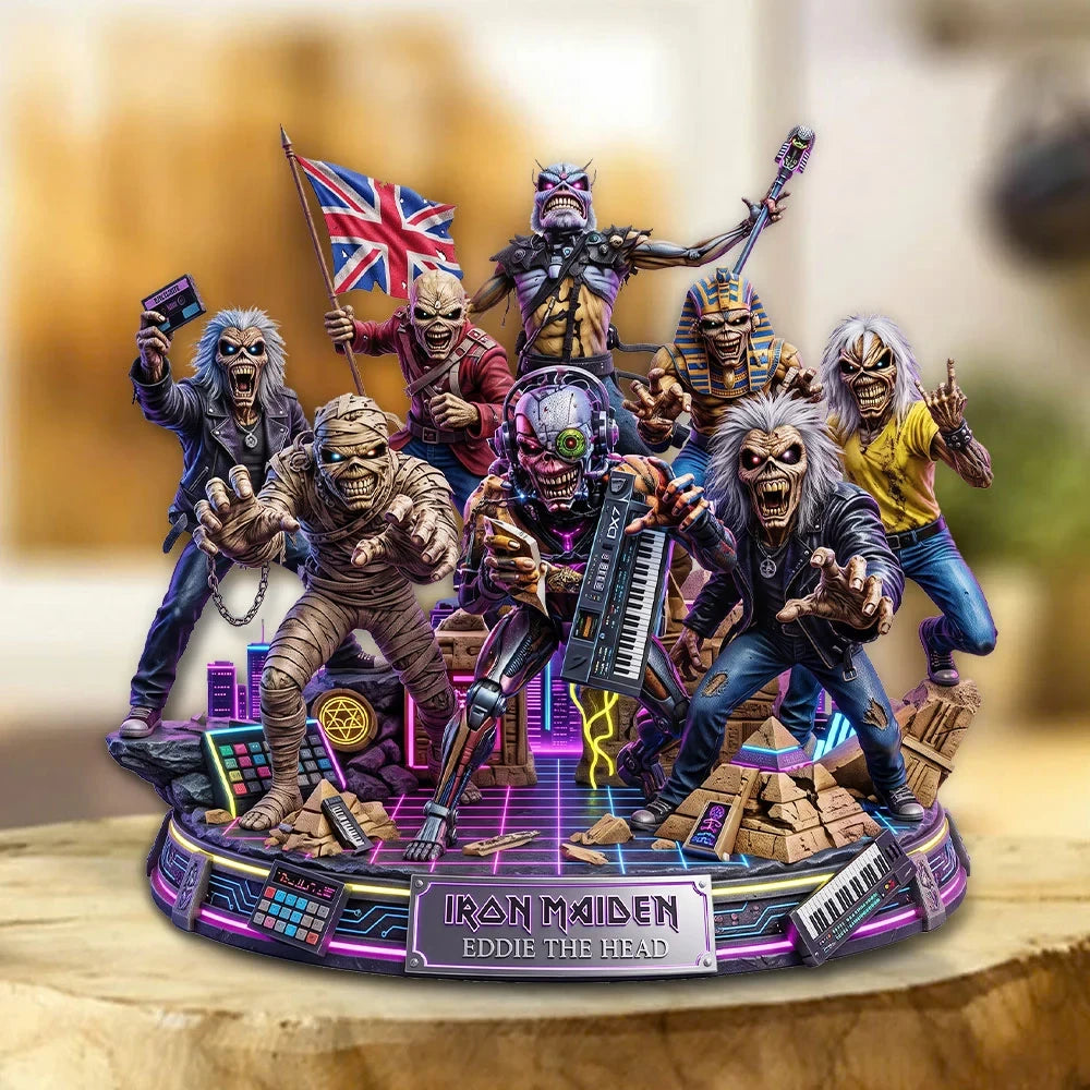 Iron Maiden Eddie The Head Acrylic Plaque Iron Maiden Merch Music Lover Display Room Decor - Merchluma