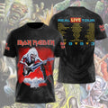 Iron Maiden Merch Real Live Tour 1993 Eddie T-Shirt Vintage Heavy Metal Rock Band Tee - Merchluma