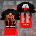 Jonas Brothers Merch The Burning Up Tour All Over Again T-Shirt Pop Rock Band Concert Shirt - Merchluma