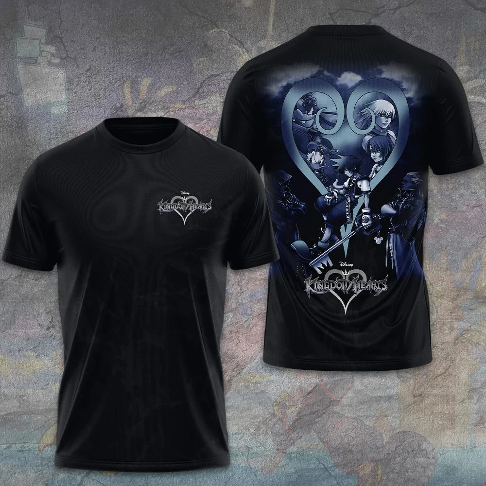 Kingdom Hearts Sora Riku Kairi T-Shirt Keyblade Video Game Graphic Tee Kingdom Hearts Merch - Merchluma