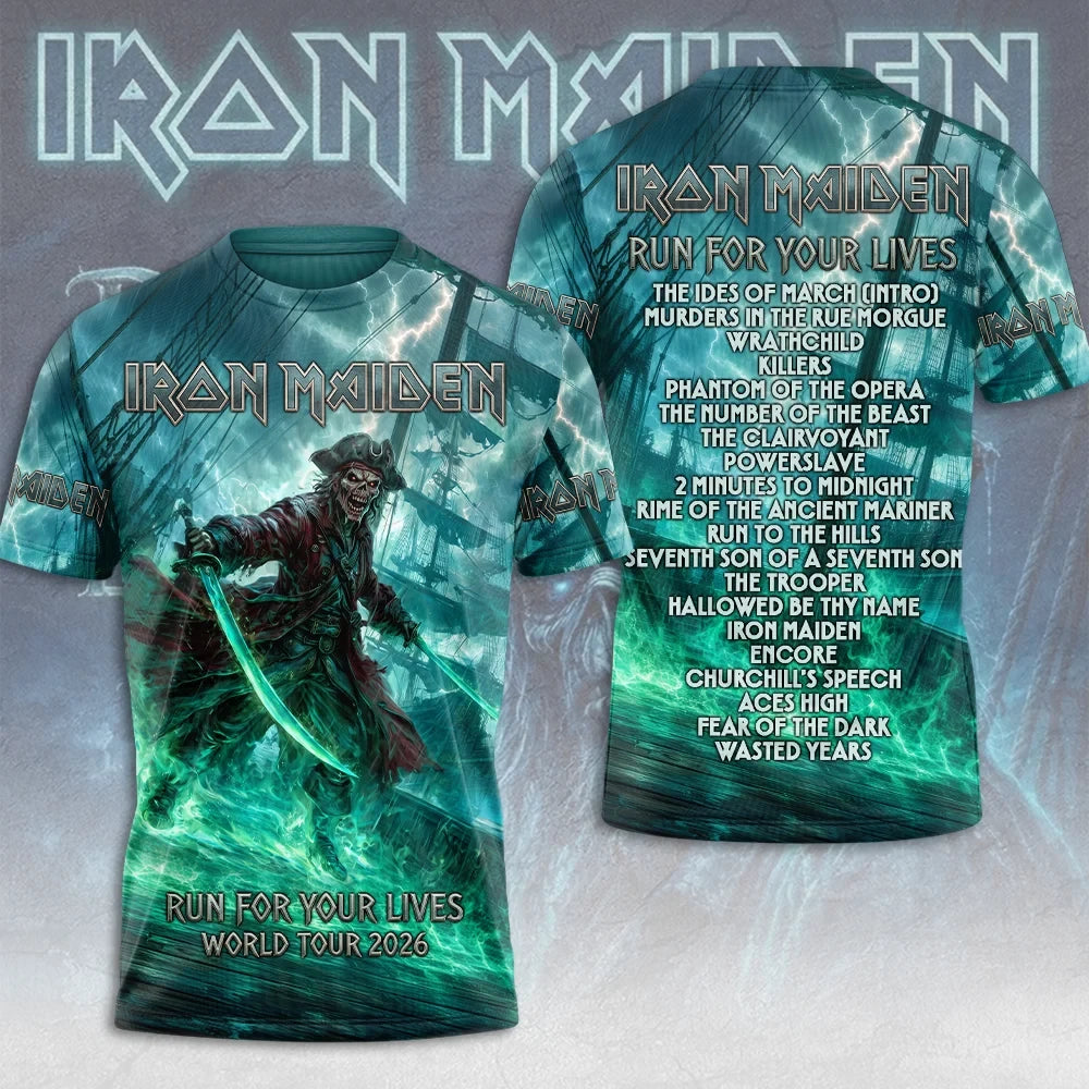 Iron Maiden Run For Your Lives Tour T-Shirt Heavy Metal Music Tee Iron Maiden Merch Dad Gifts - Merchluma