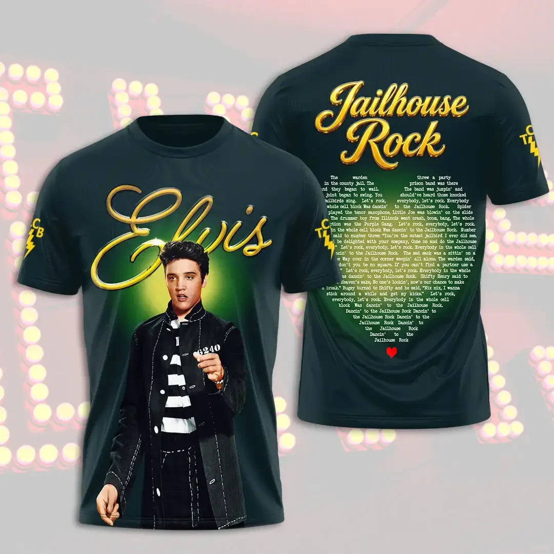 Elvis Presley Jailhouse Rock T-Shirt Elvis Presley Merch King Of Rock And Roll Tribute Shirt - Merchluma