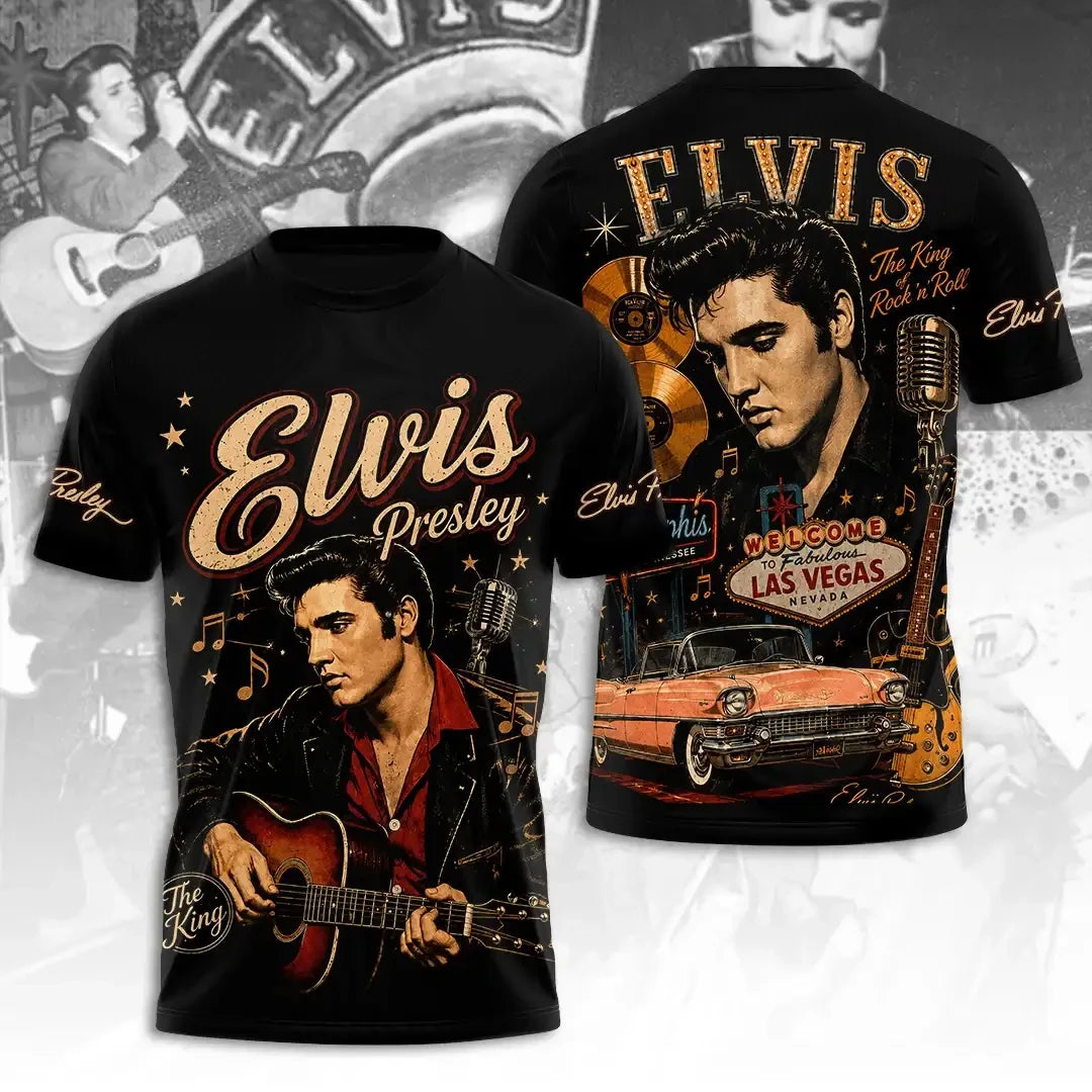 Elvis Presley King Of Rock And Roll Shirt Elvis Presley Merch Gifts For Music Fans - Merchluma
