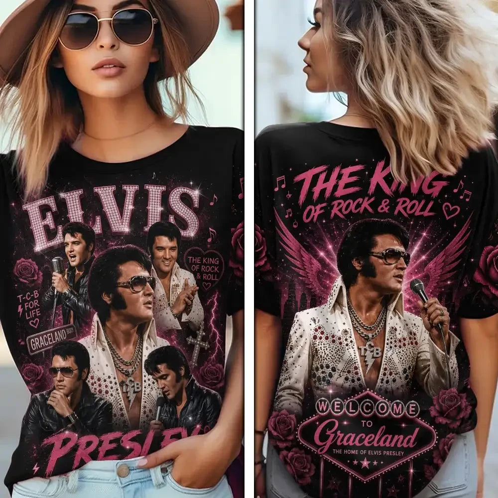Elvis Presley King Of Rock And Roll Shirt Music Legend Elvis Presley Merch Gifts For Fans - Merchluma
