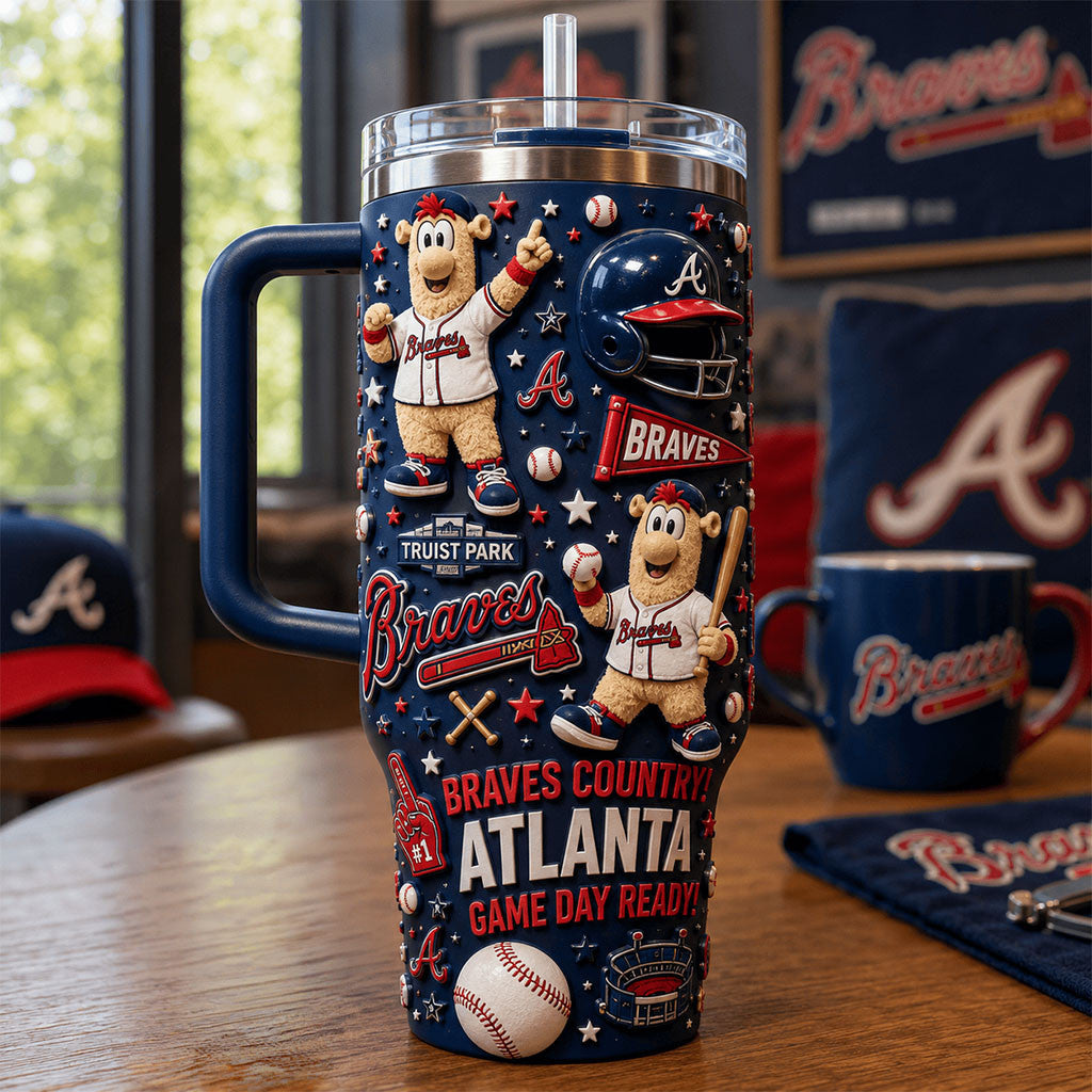 Atlanta Braves Merch Atlanta Braves Country Tumbler Game Day Ready Cup Baseball Fan Gifts