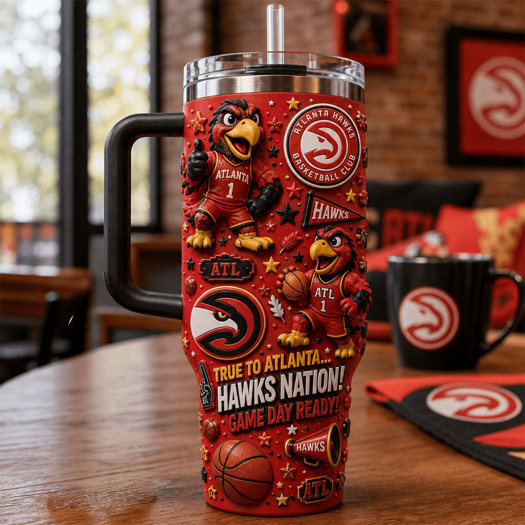 Atlanta Hawks Merch True To Atlanta Hawks Nation Tumble Game Day Ready Cup Basketball Fan Gift