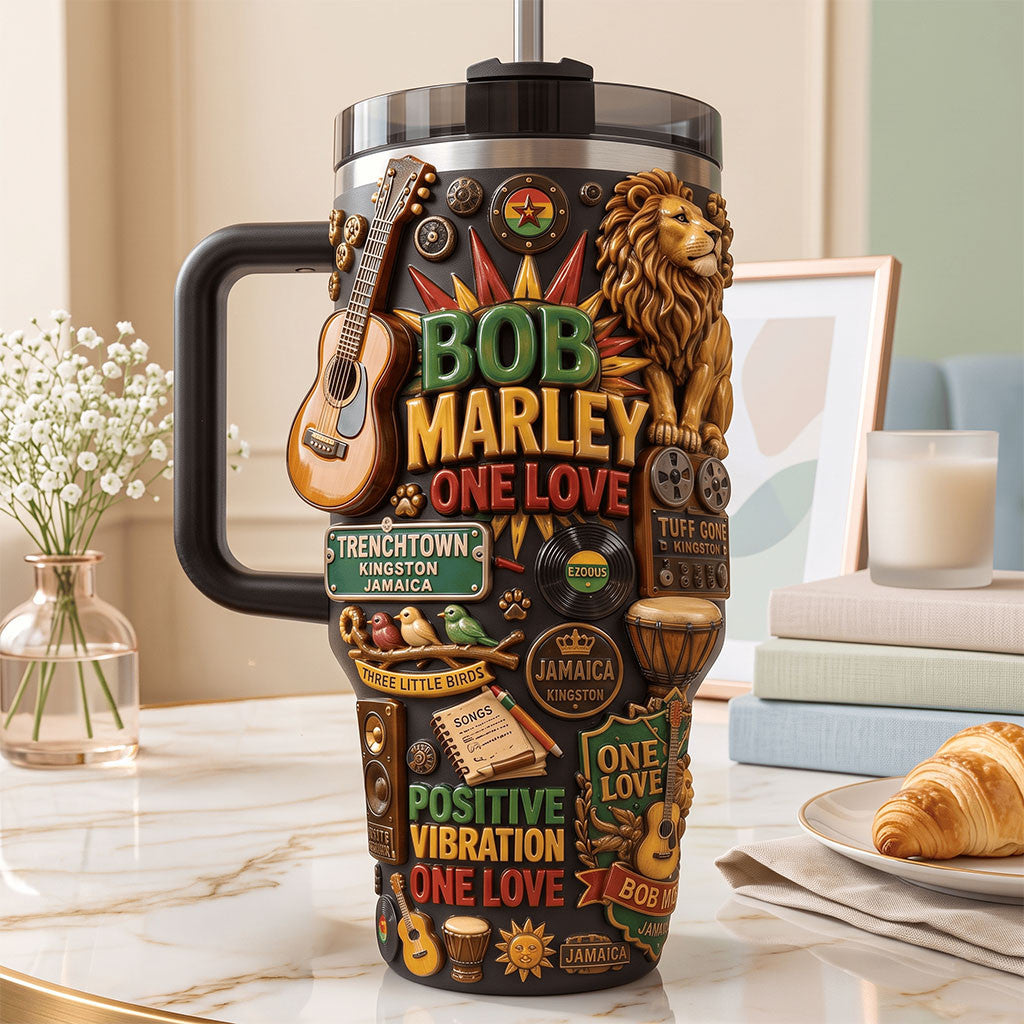 Bob Marley One Love Tumbler Positive Vibration One Love Travel Cup Bob Marley Merch Fan Gifts